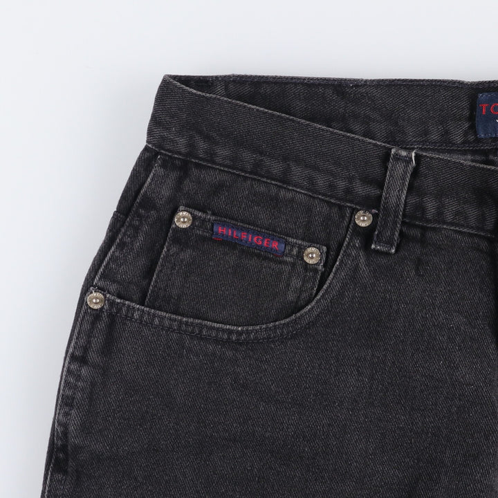 90'S Tommy Hilfiger Jeans Black Denim Painter Shorts, Men's, Size W33 cotton black type Vintage Second Hand