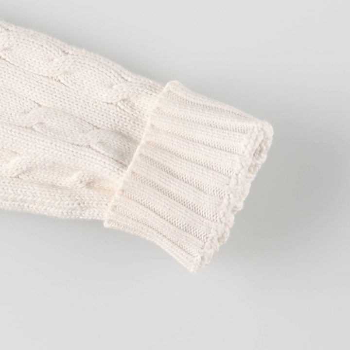 Ralph Lauren RALPH LAUREN SPORT Cable knit V-neck cotton knit sweater Women's M size cotton white type Vintage Second Hand