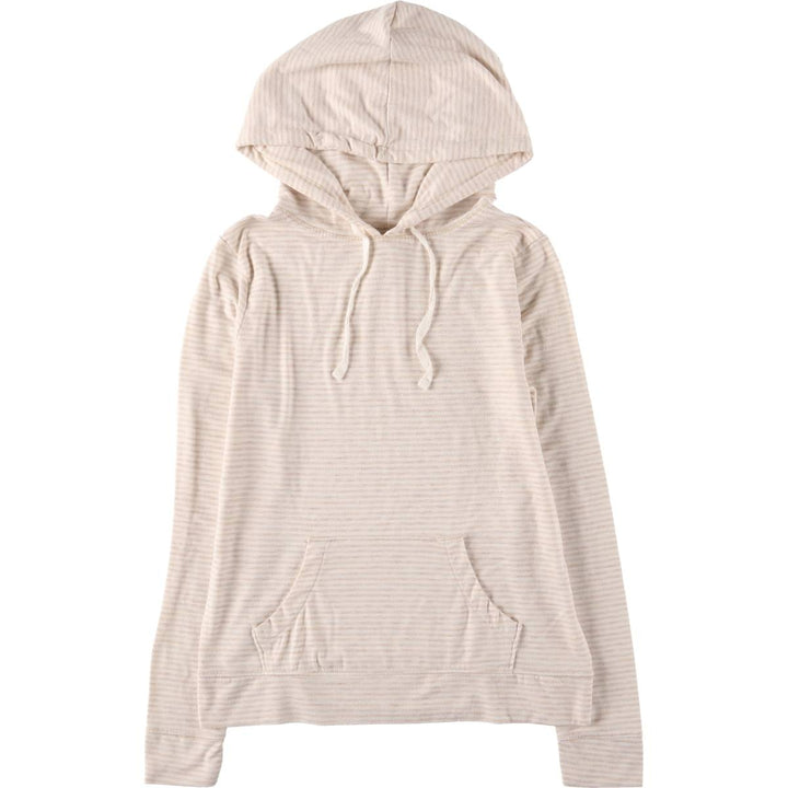 Old Navy Striped Pattern Hooded Long Sleeve T-Shirt, Women's Size XS polyester Beige type Vintage Second Hand