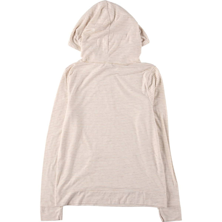 Old Navy Striped Pattern Hooded Long Sleeve T-Shirt, Women's Size XS polyester Beige type Vintage Second Hand