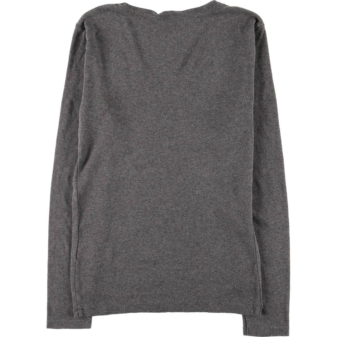 Ralph Lauren POLO RALPH LAUREN V-neck long T-shirt, women's size S cotton gray type Vintage Second Hand