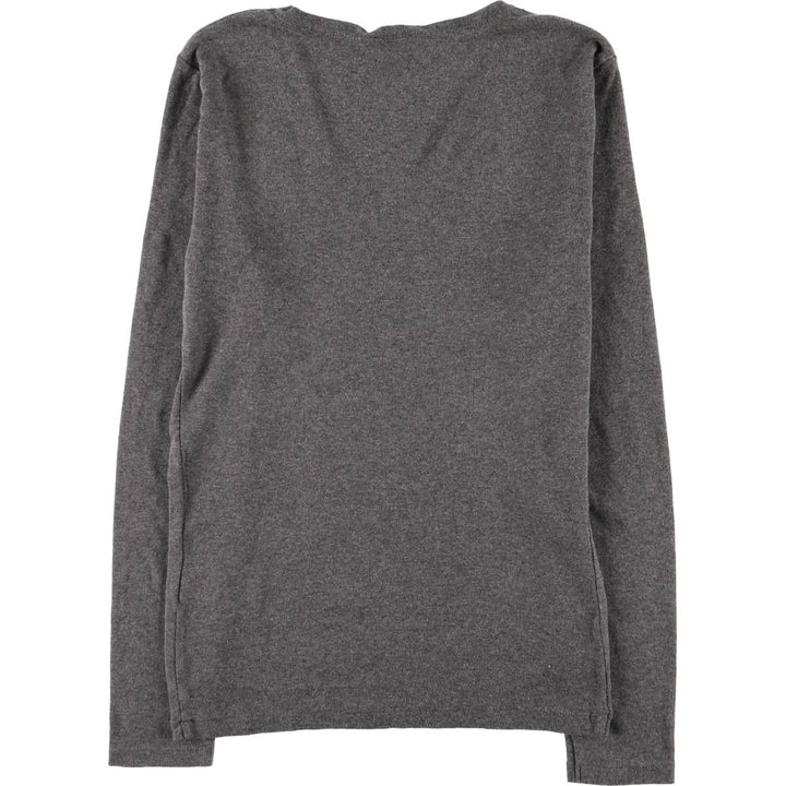 Ralph Lauren POLO RALPH LAUREN V-neck long T-shirt, women's size S cotton gray type Vintage Second Hand