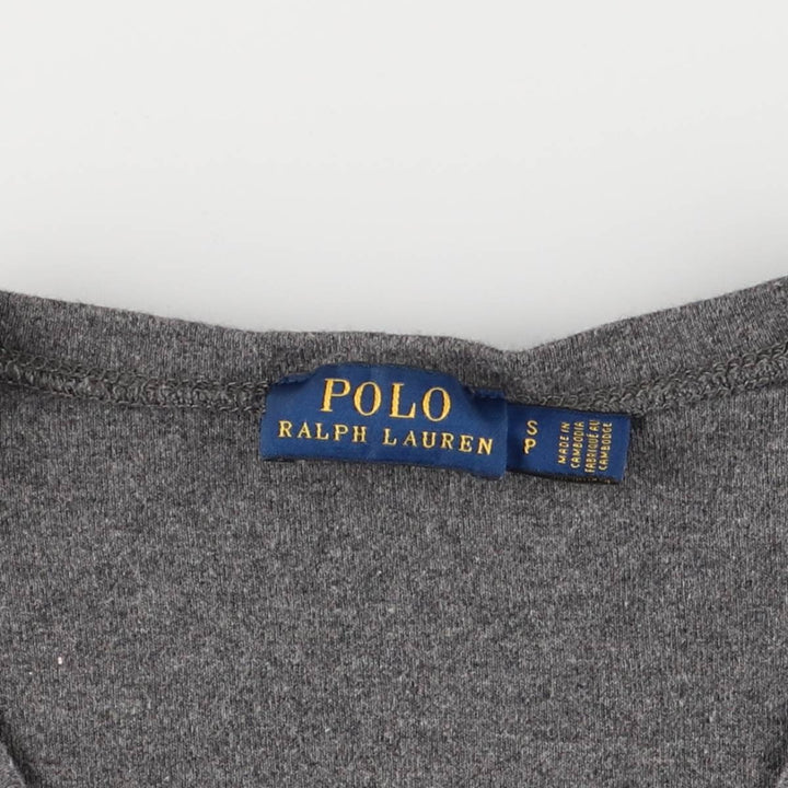 Ralph Lauren POLO RALPH LAUREN V-neck long T-shirt, women's size S cotton gray type Vintage Second Hand