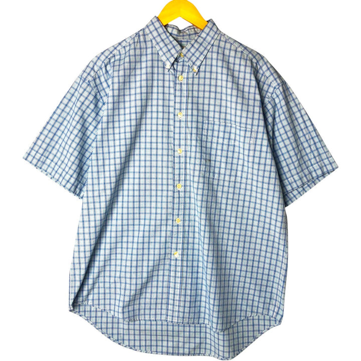 90'S GAP Old Gap Short Sleeve Button Down Check Shirt Men's L Size Vintage cotton blue type Vintage Second Hand