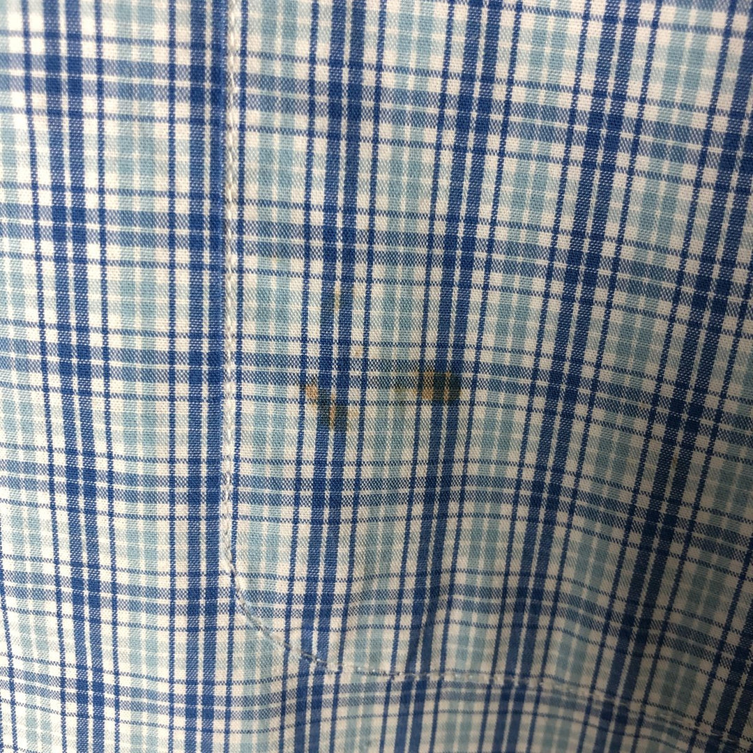 90'S GAP Old Gap Short Sleeve Button Down Check Shirt Men's L Size Vintage cotton blue type Vintage Second Hand