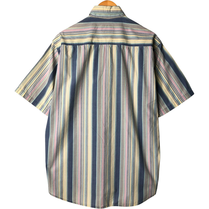 90'S WOOLRICH Multi-Stripe Short Sleeve Button-Down Striped Shirt, Men's Size L, Vintage cotton multicolor Vintage Second Hand