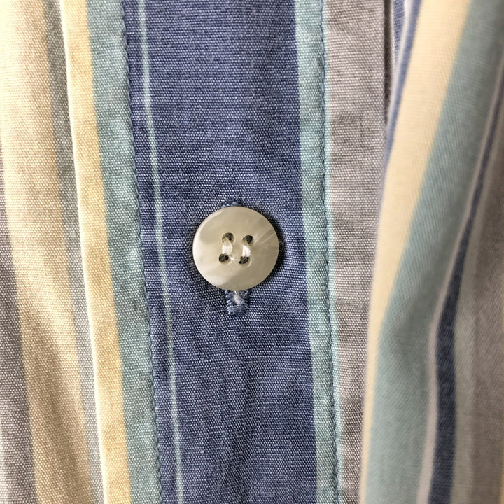 90'S WOOLRICH Multi-Stripe Short Sleeve Button-Down Striped Shirt, Men's Size L, Vintage cotton multicolor Vintage Second Hand