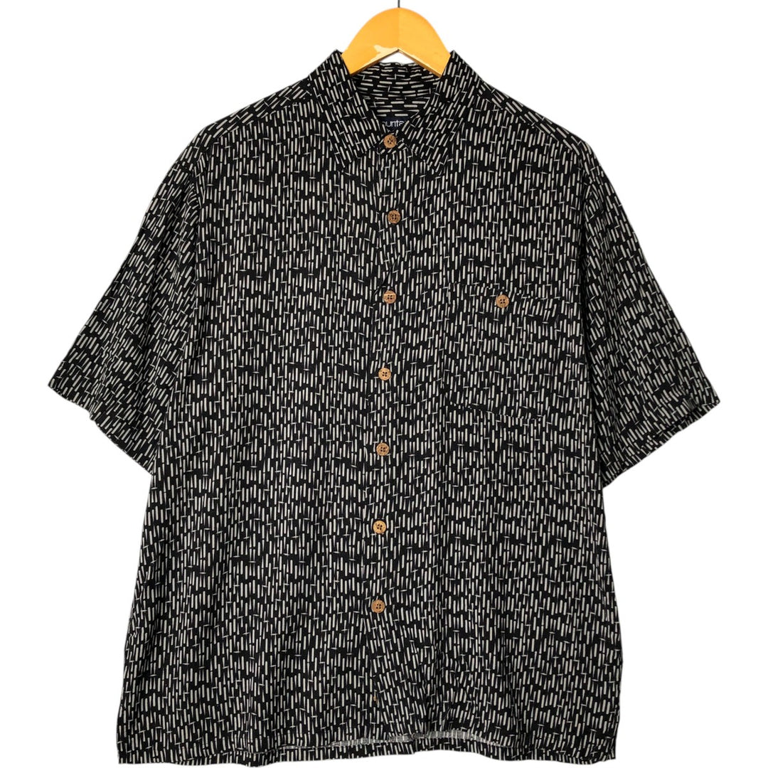 90'S Puritan PURITAN all-over print short-sleeved rayon box shirt, men's size M, vintage Rayon black type Vintage Second Hand
