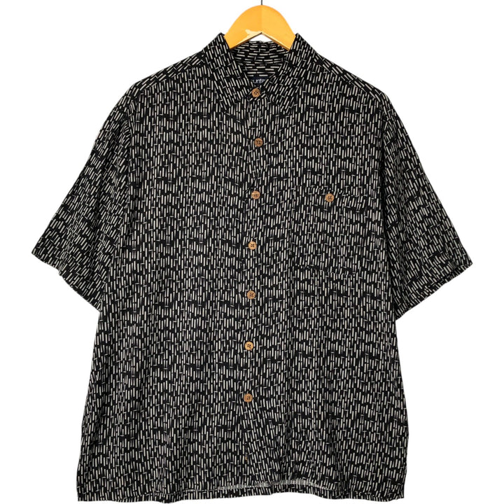 90'S Puritan PURITAN all-over print short-sleeved rayon box shirt, men's size M, vintage Rayon black type Vintage Second Hand