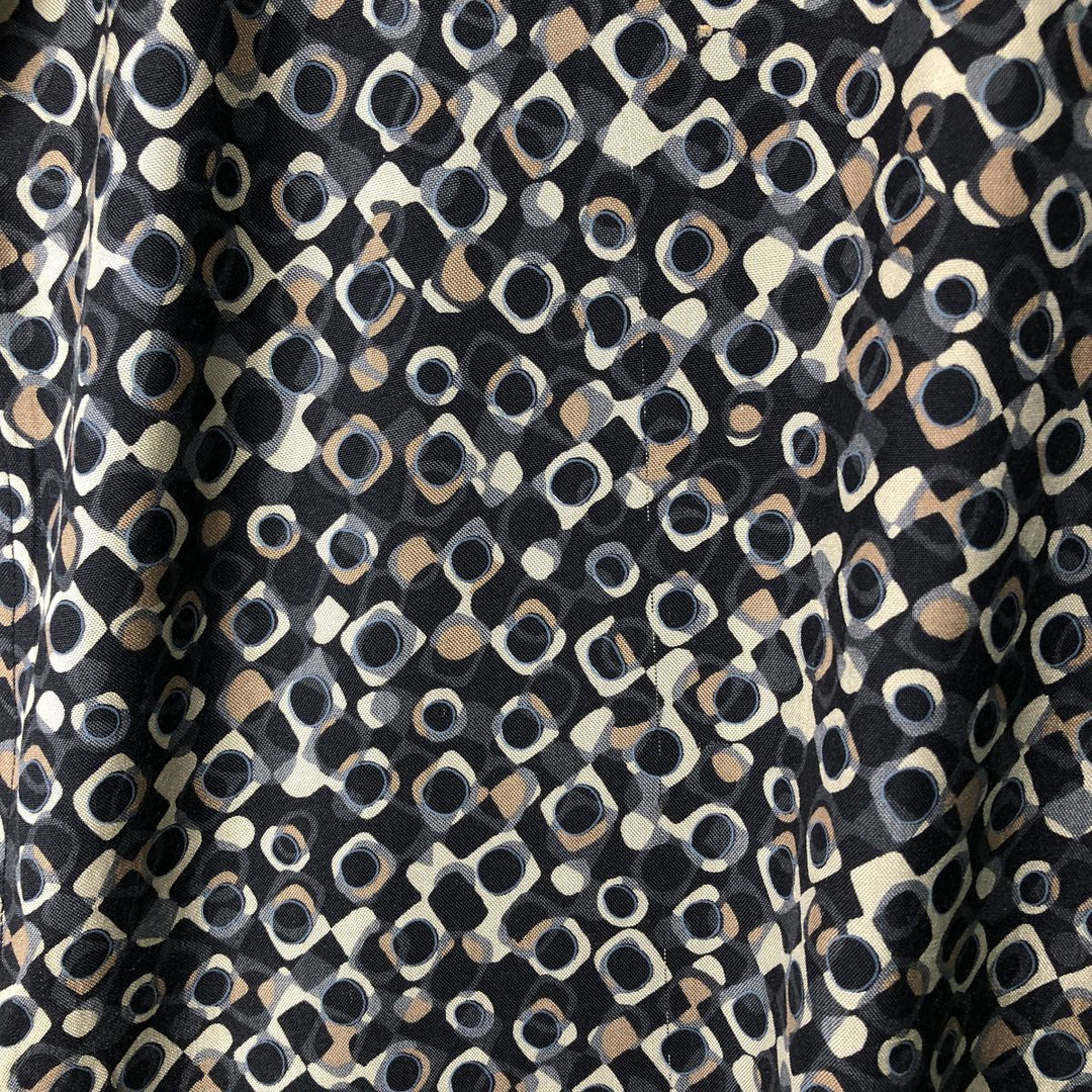 Perry Ellis all-over print short-sleeved silk box shirt, men's size L silk multicolor Vintage Second Hand