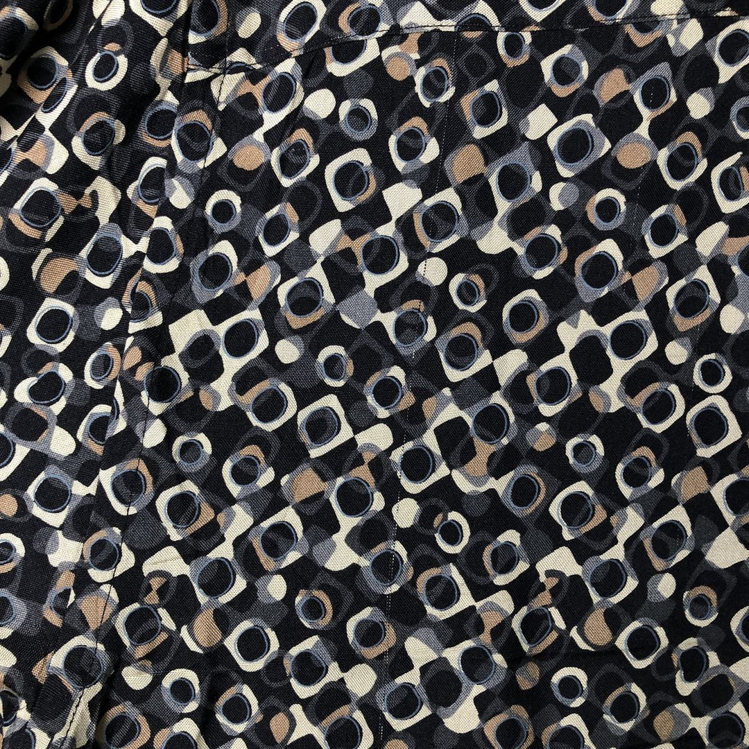 Perry Ellis all-over print short-sleeved silk box shirt, men's size L silk multicolor Vintage Second Hand