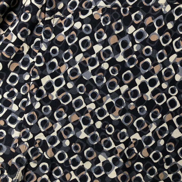 Perry Ellis all-over print short-sleeved silk box shirt, men's size L silk multicolor Vintage Second Hand