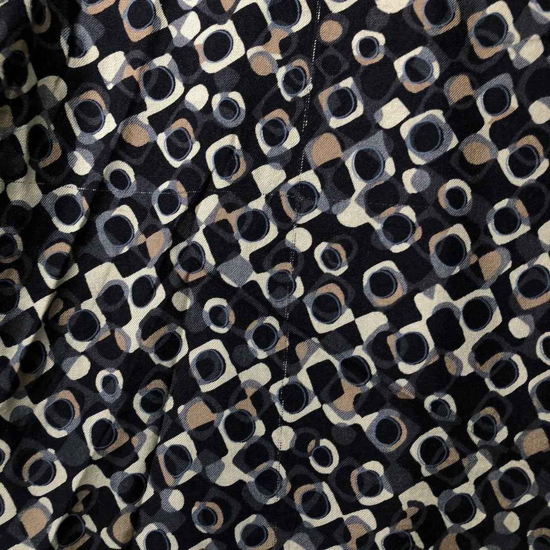 Perry Ellis all-over print short-sleeved silk box shirt, men's size L silk multicolor Vintage Second Hand