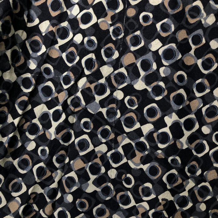 Perry Ellis all-over print short-sleeved silk box shirt, men's size L silk multicolor Vintage Second Hand