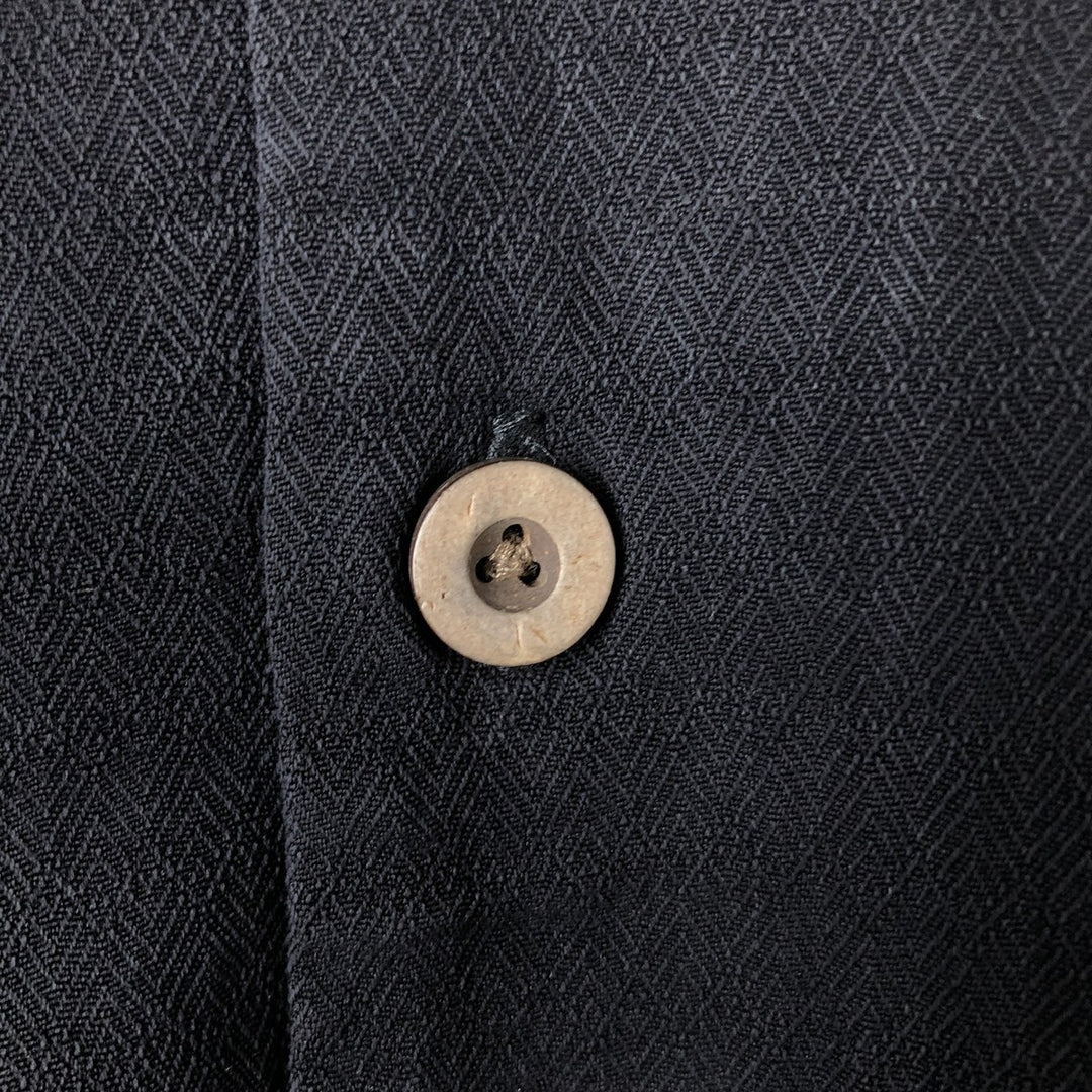 Tommy Bahama silk box shirt with wide collar and short sleeves, men's size XL silk black type Vintage Second Hand