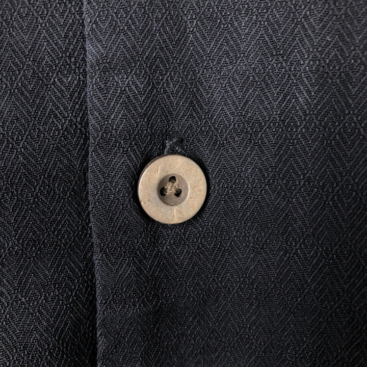Tommy Bahama silk box shirt with wide collar and short sleeves, men's size XL silk black type Vintage Second Hand