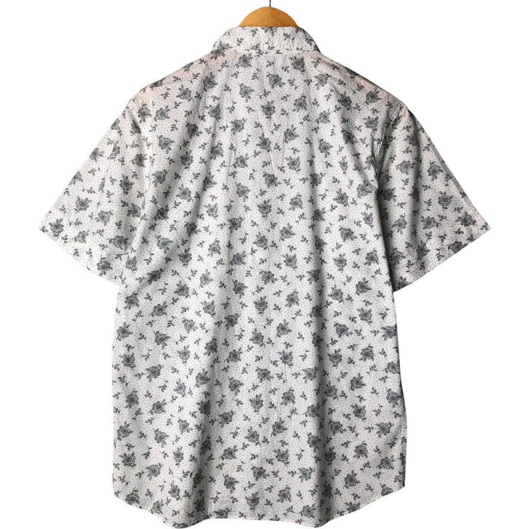 agnes b. HOMME floral print short-sleeved cotton check shirt, men's size M cotton white type Vintage Second Hand