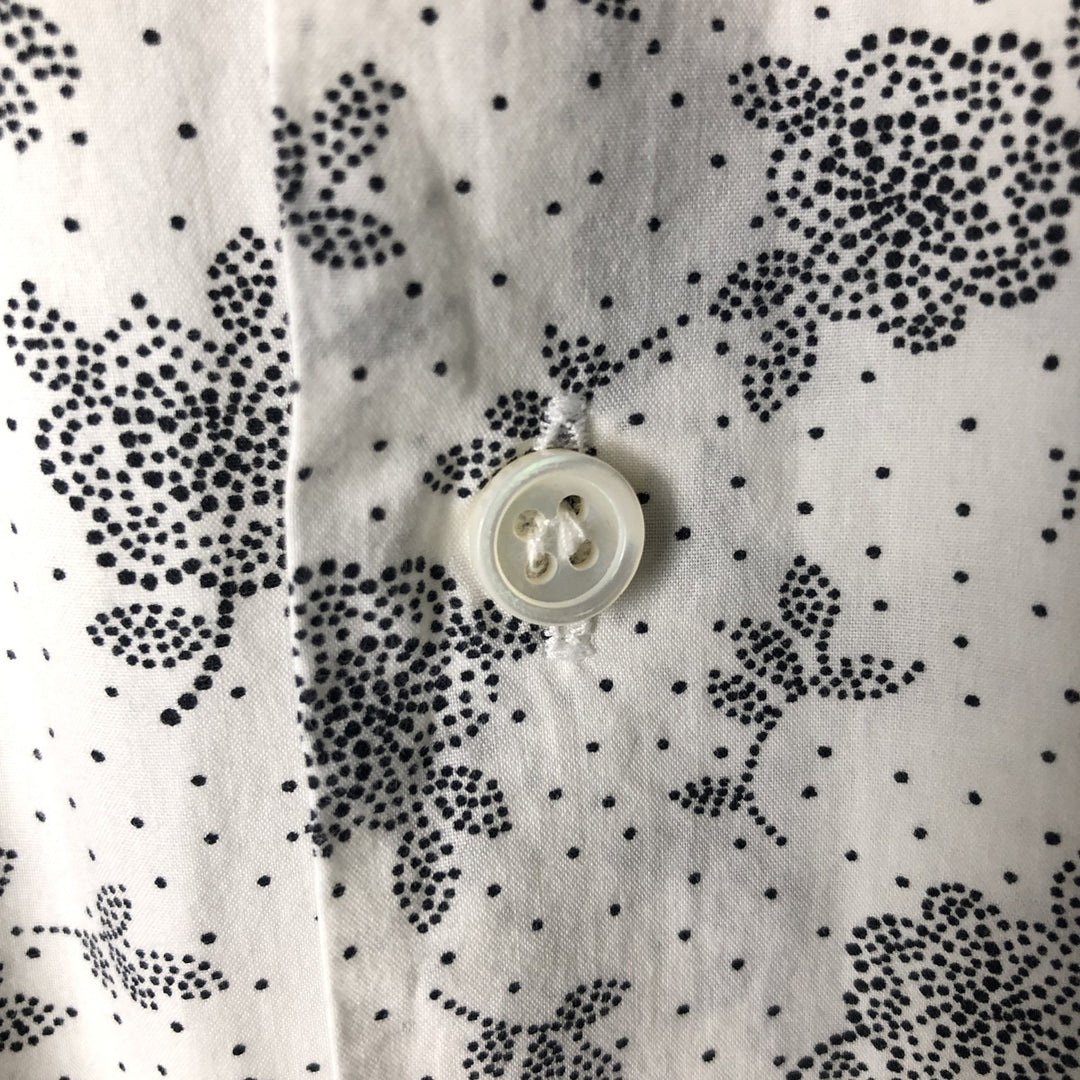 agnes b. HOMME floral print short-sleeved cotton check shirt, men's size M cotton white type Vintage Second Hand