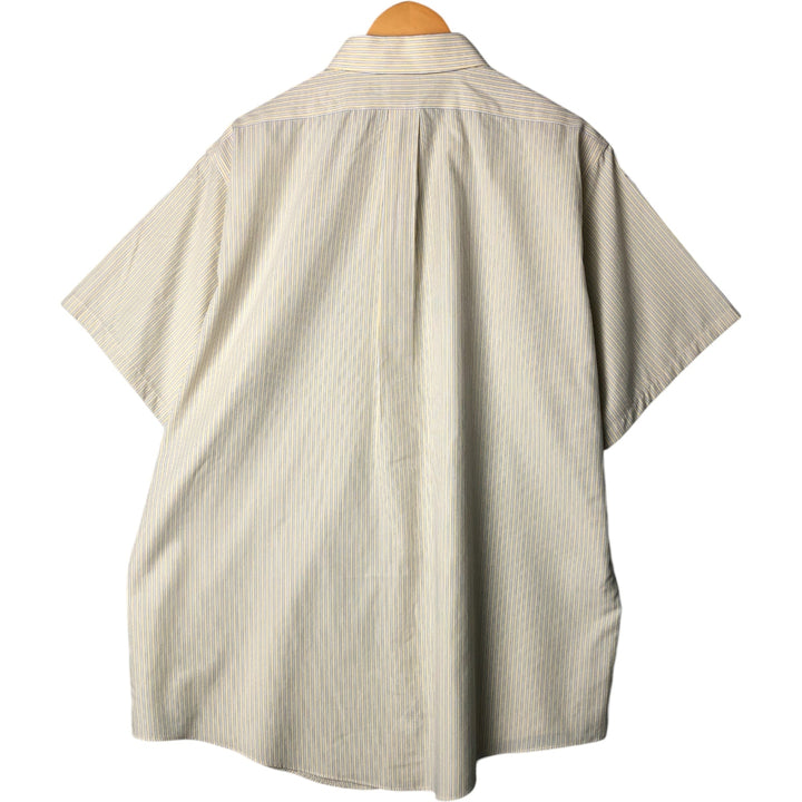 Brooks Brothers Est. 1818 Short Sleeve Cotton Striped Shirt, Men's Size XL cotton Beige type Vintage Second Hand