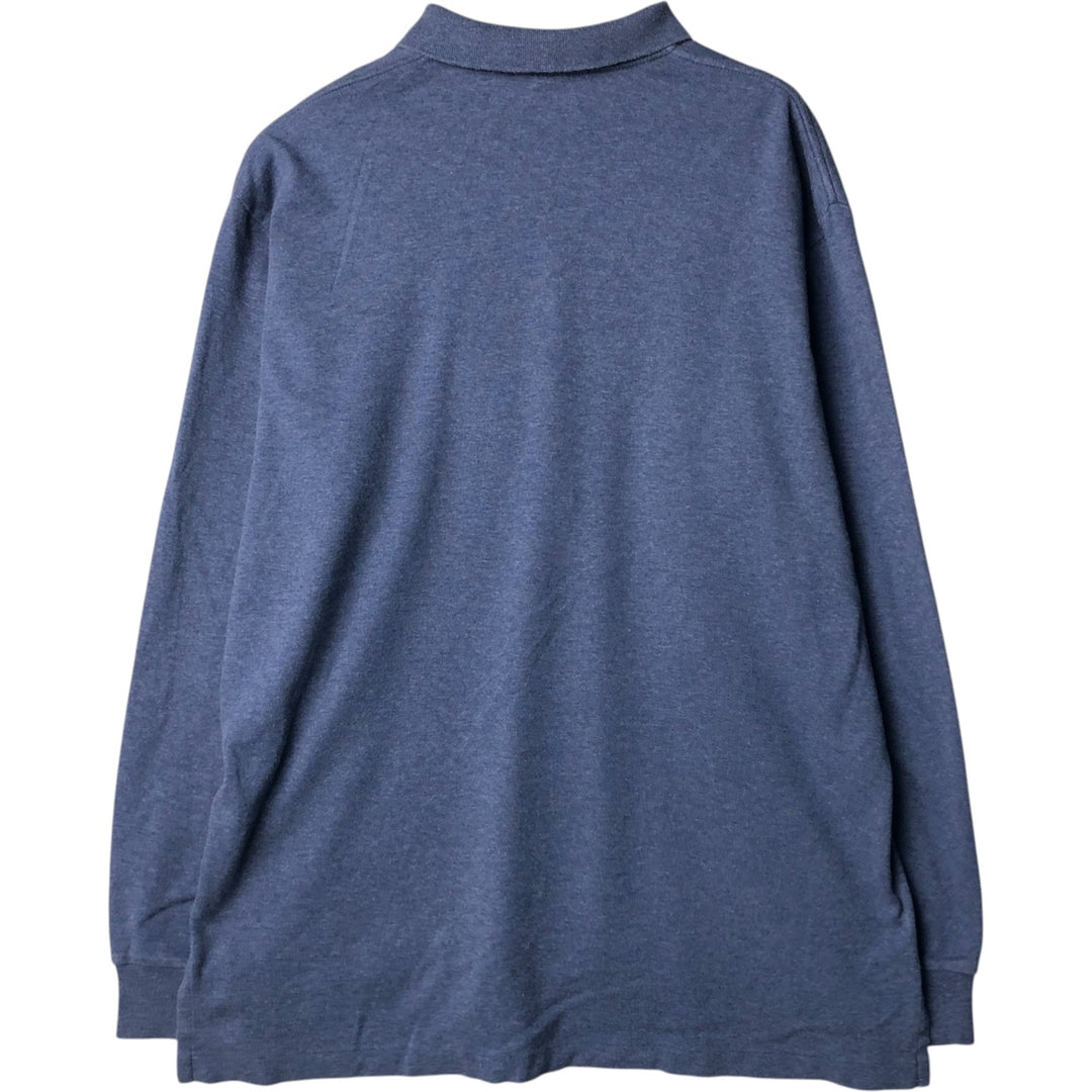 Ralph Lauren POLO by Ralph Lauren long sleeve polo shirt, men's size L cotton Navy blue Vintage Second Hand