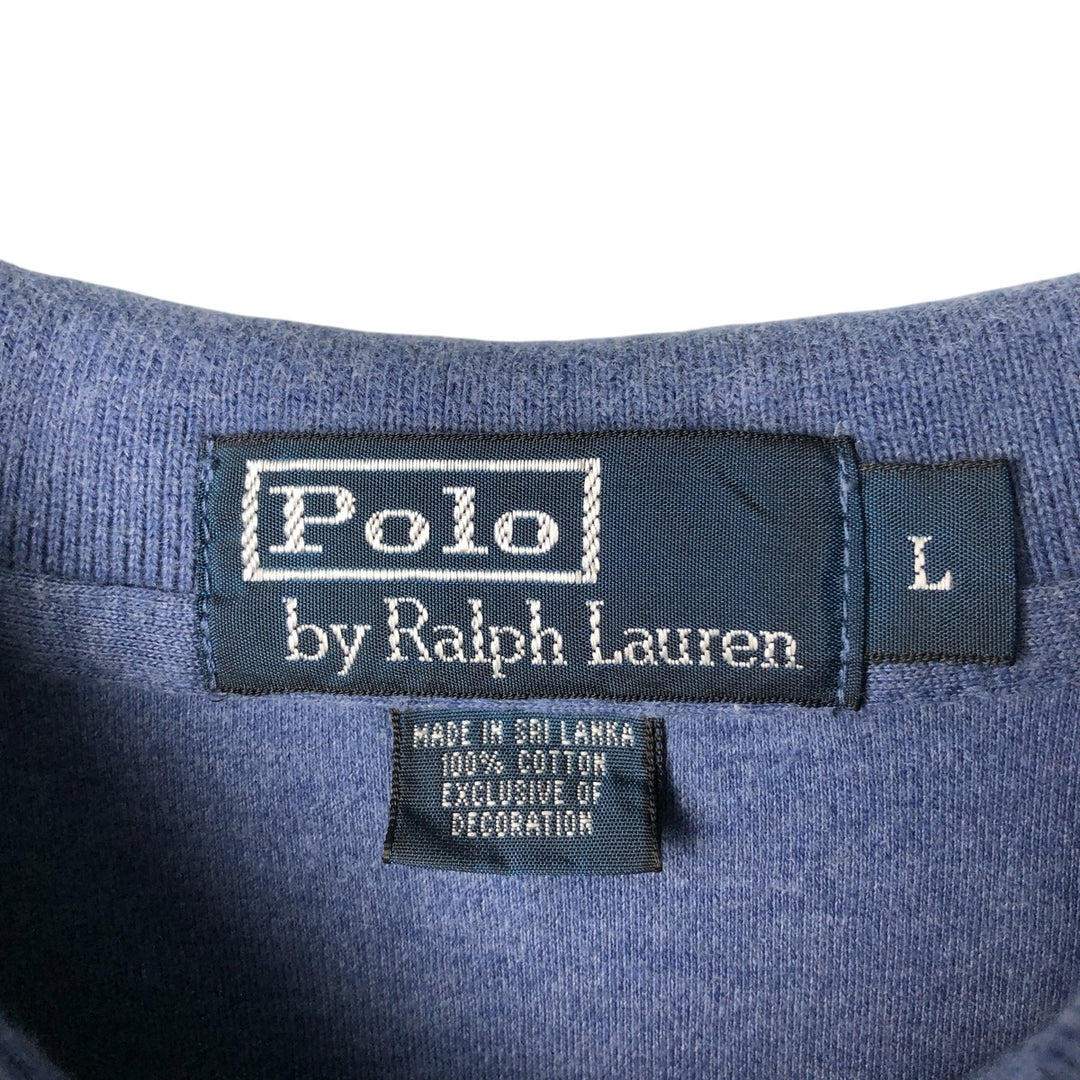 Ralph Lauren POLO by Ralph Lauren long sleeve polo shirt, men's size L cotton Navy blue Vintage Second Hand