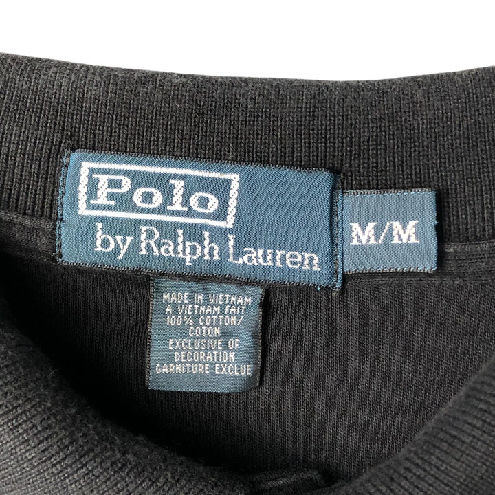 Ralph Lauren POLO by Ralph Lauren long sleeve polo shirt, men's size M cotton black type Vintage Second Hand