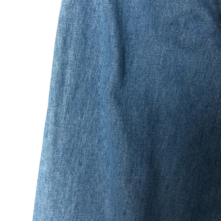 Dickies Long Sleeve Button Down Denim Shirt, Men's Size L cotton blue type Vintage Second Hand