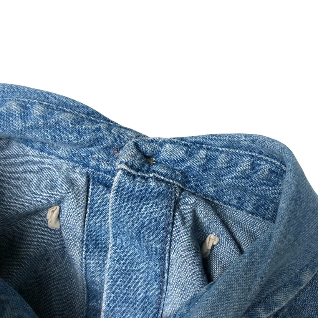 Dickies Long Sleeve Button Down Denim Shirt, Men's Size L cotton blue type Vintage Second Hand