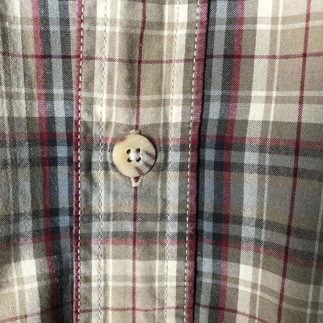 Carhartt Check Pattern Long Sleeve Button-Down Work Shirt, Men's XL cotton Khaki type Vintage Second Hand