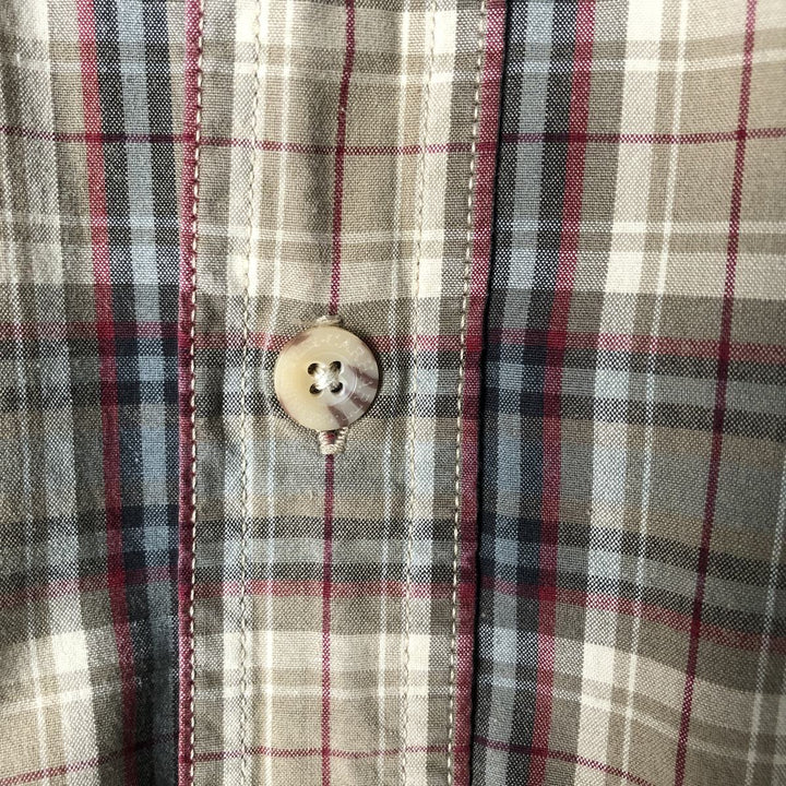 Carhartt Check Pattern Long Sleeve Button-Down Work Shirt, Men's XL cotton Khaki type Vintage Second Hand