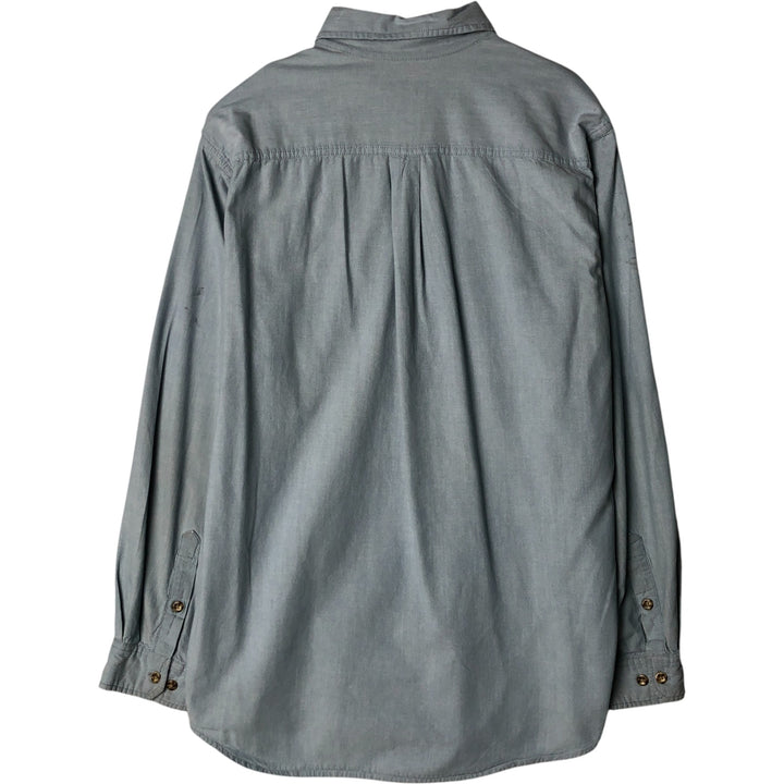 Carhartt long-sleeved button-down work shirt, men's size L cotton blue type Vintage Second Hand