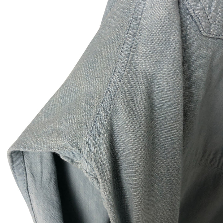 Carhartt long-sleeved button-down work shirt, men's size L cotton blue type Vintage Second Hand