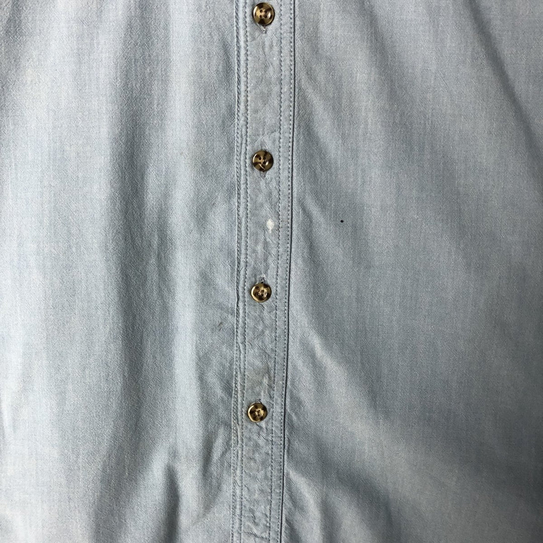 Carhartt long-sleeved button-down work shirt, men's size L cotton blue type Vintage Second Hand