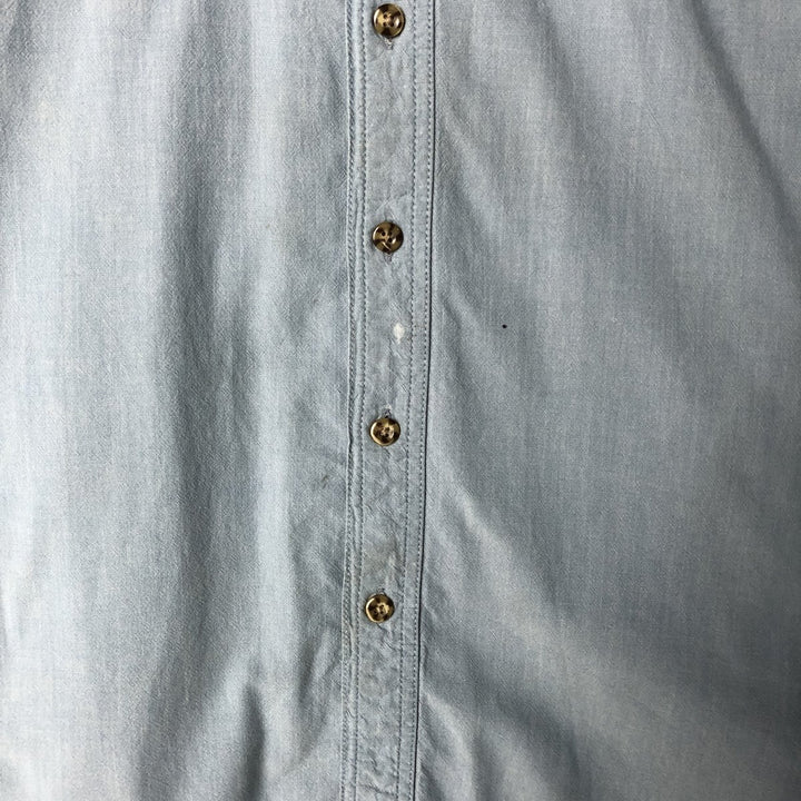 Carhartt long-sleeved button-down work shirt, men's size L cotton blue type Vintage Second Hand