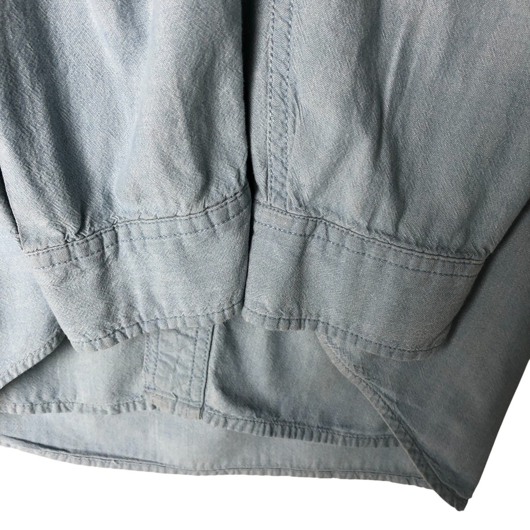 Carhartt long-sleeved button-down work shirt, men's size L cotton blue type Vintage Second Hand