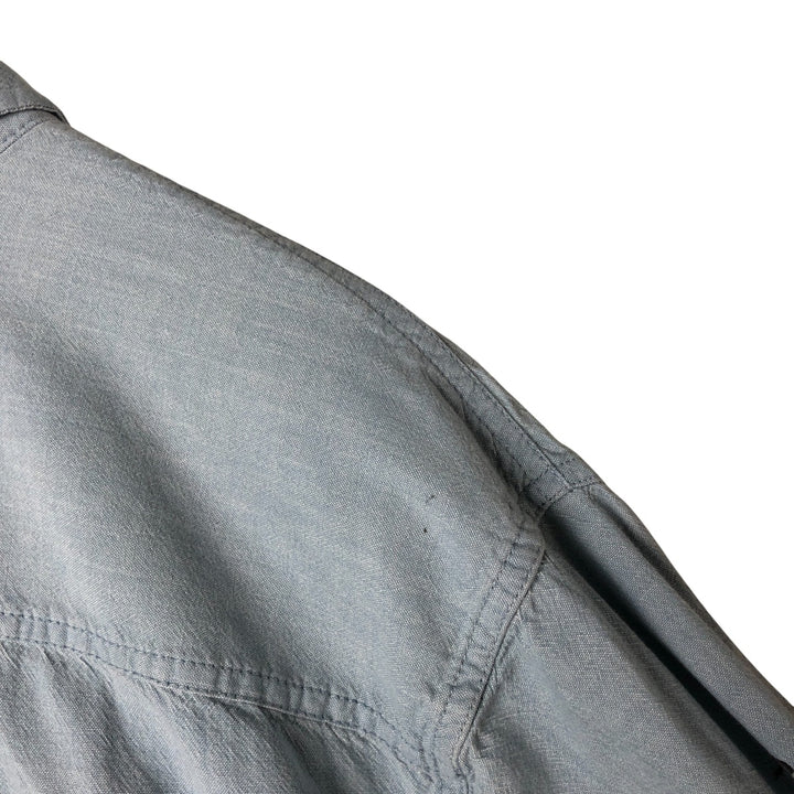 Carhartt long-sleeved button-down work shirt, men's size L cotton blue type Vintage Second Hand
