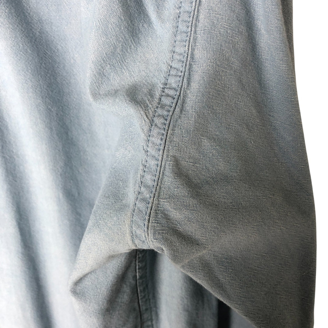 Carhartt long-sleeved button-down work shirt, men's size L cotton blue type Vintage Second Hand