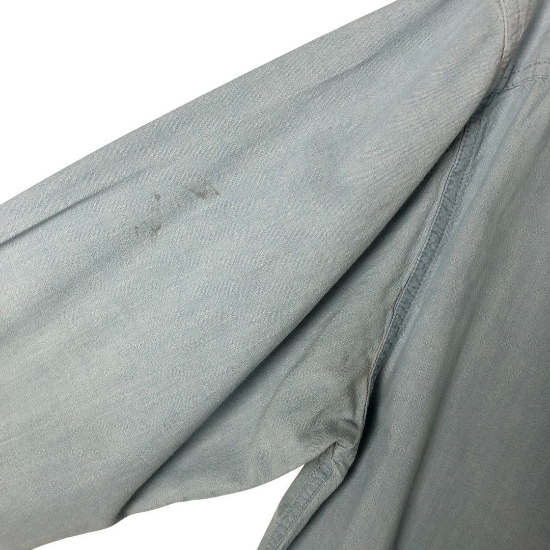 Carhartt long-sleeved button-down work shirt, men's size L cotton blue type Vintage Second Hand