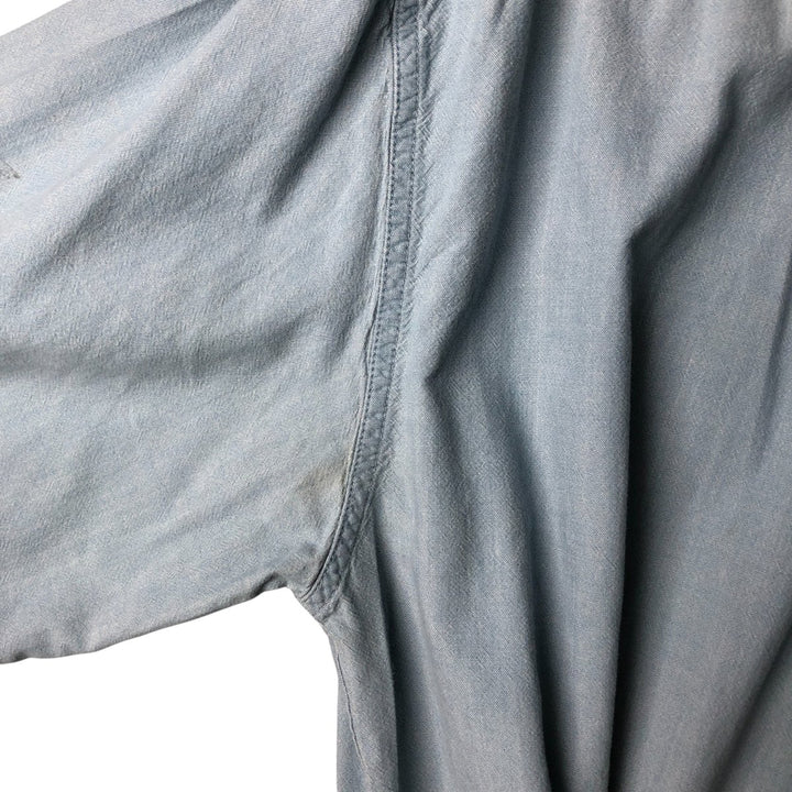 Carhartt long-sleeved button-down work shirt, men's size L cotton blue type Vintage Second Hand