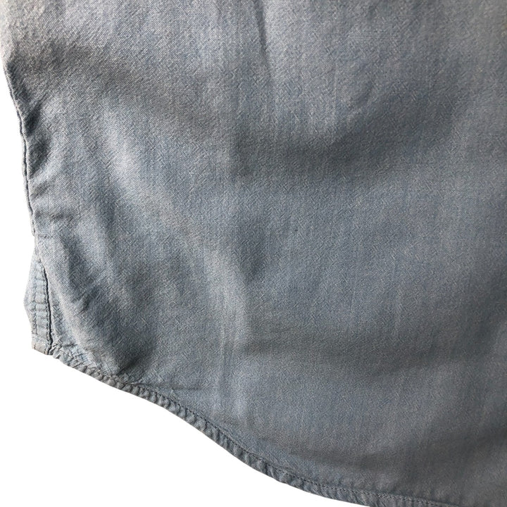 Carhartt long-sleeved button-down work shirt, men's size L cotton blue type Vintage Second Hand