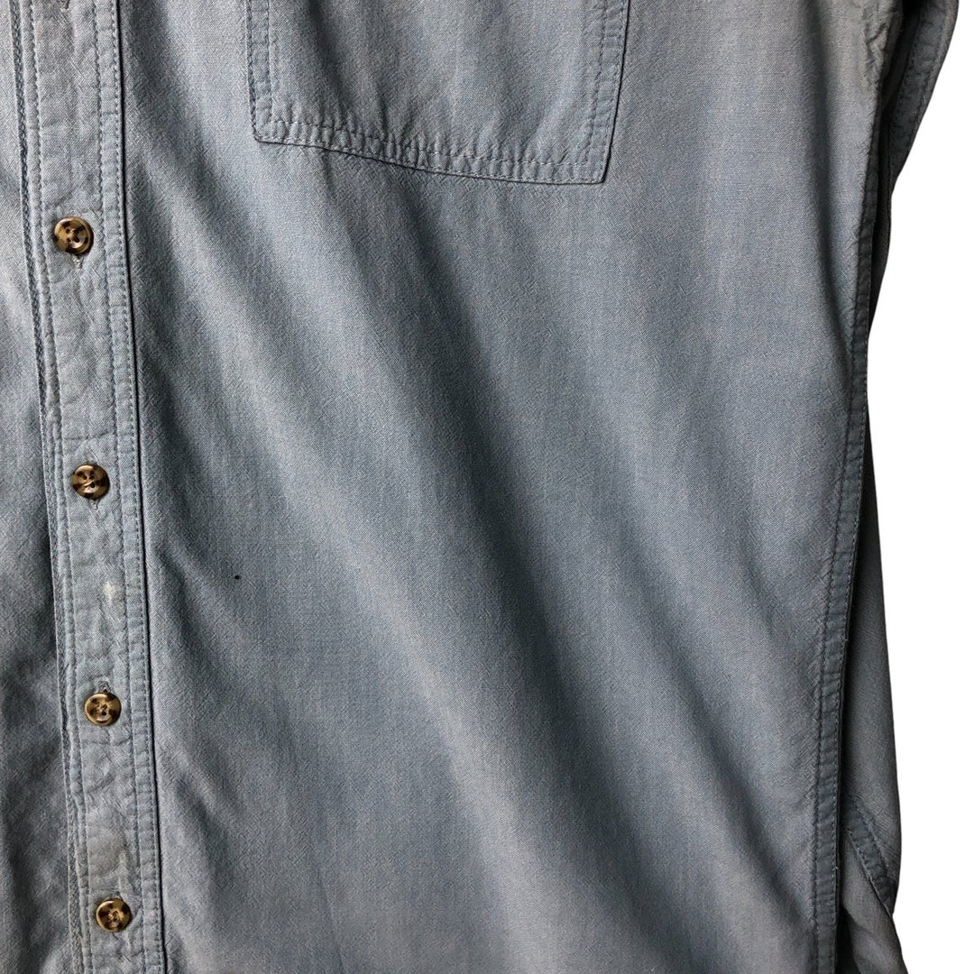 Carhartt long-sleeved button-down work shirt, men's size L cotton blue type Vintage Second Hand