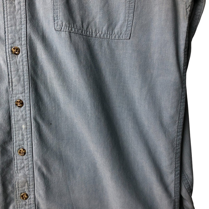 Carhartt long-sleeved button-down work shirt, men's size L cotton blue type Vintage Second Hand