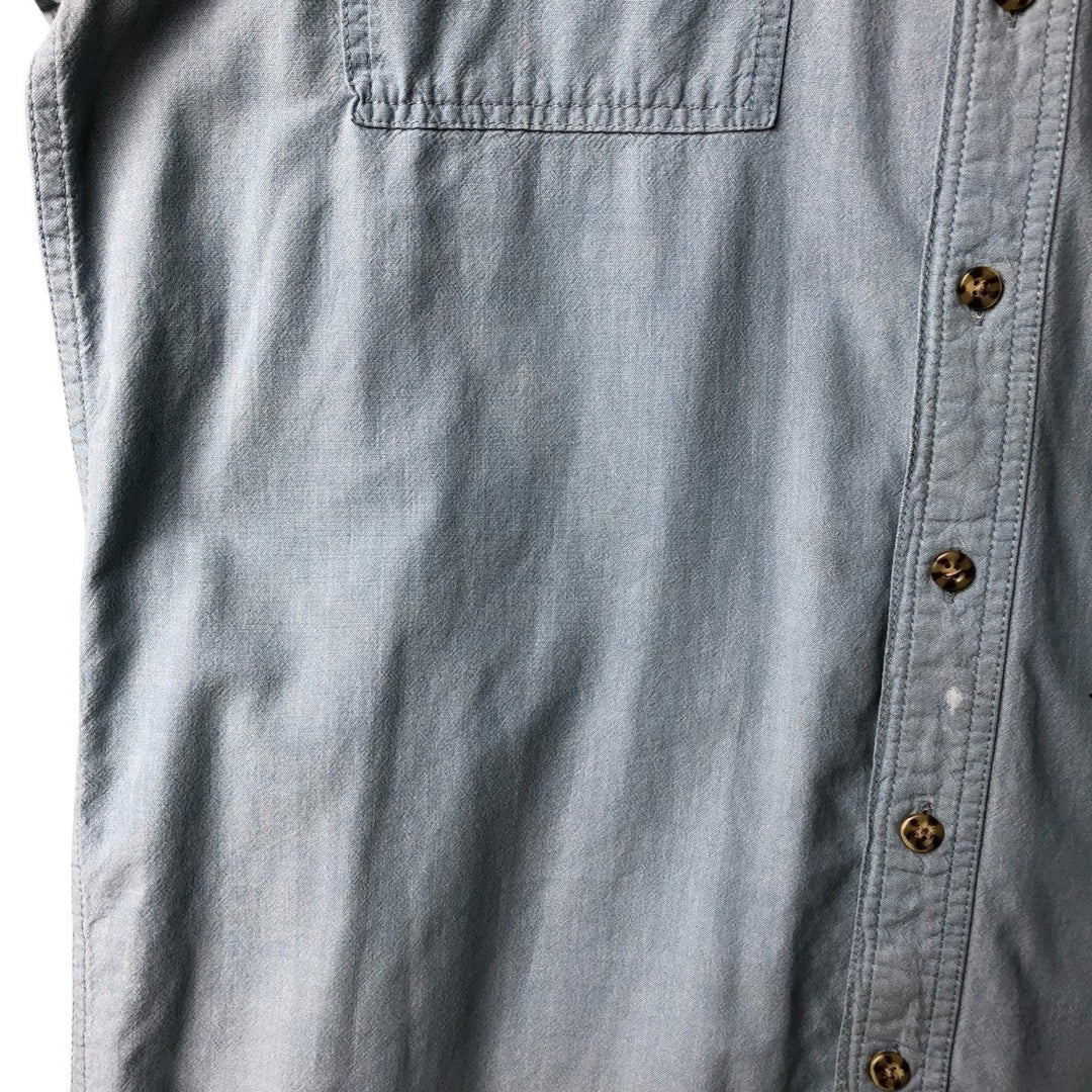 Carhartt long-sleeved button-down work shirt, men's size L cotton blue type Vintage Second Hand