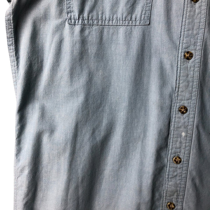 Carhartt long-sleeved button-down work shirt, men's size L cotton blue type Vintage Second Hand