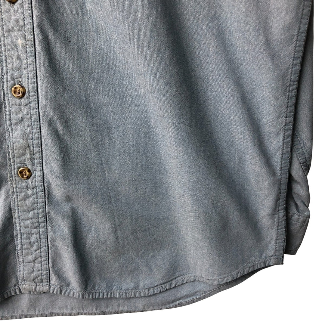 Carhartt long-sleeved button-down work shirt, men's size L cotton blue type Vintage Second Hand