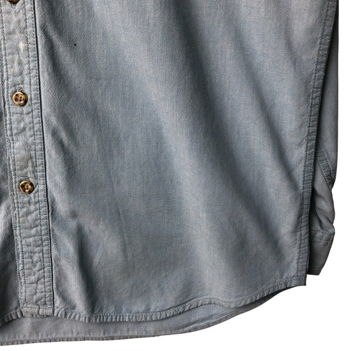 Carhartt long-sleeved button-down work shirt, men's size L cotton blue type Vintage Second Hand