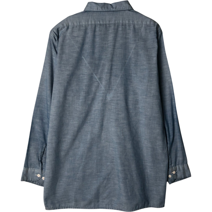 Vintage 80s-90'S Dickies Long Sleeve Chambray Shirt, Men's Size L unclear blue type Vintage Second Hand