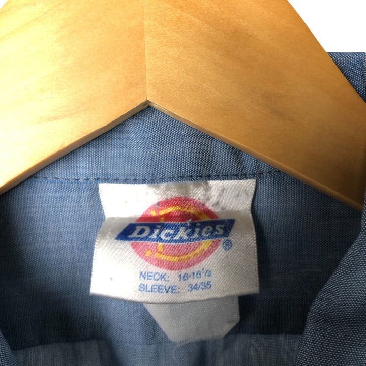 Vintage 80s-90'S Dickies Long Sleeve Chambray Shirt, Men's Size L unclear blue type Vintage Second Hand