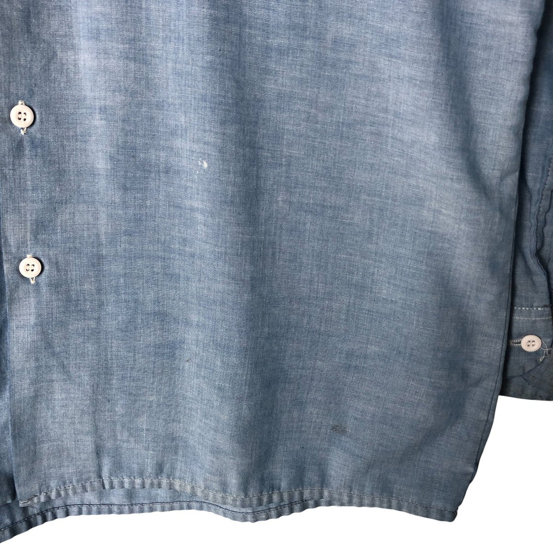 Vintage 80s-90'S Dickies Long Sleeve Chambray Shirt, Men's Size L unclear blue type Vintage Second Hand