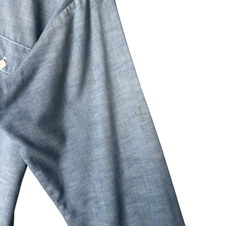 Vintage 80s-90'S Dickies Long Sleeve Chambray Shirt, Men's Size L unclear blue type Vintage Second Hand